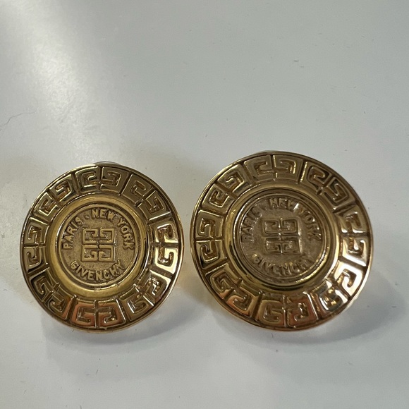Givenchy vintage logo rare pierced earrings - Picture 2 of 11